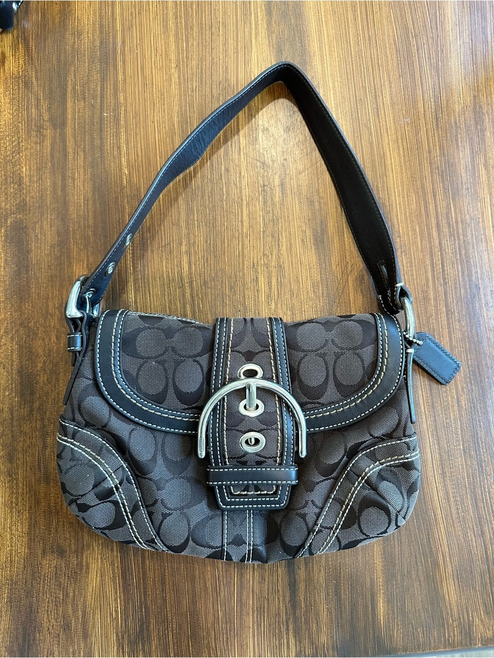 Y2K Coach Chocolate Soho Signature Canvas Shoulder Bag - Picture 5 of 15